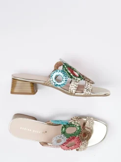 Andrea Puccini – Pantolette aus Metallic multicolor
