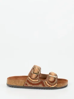 Andrea Puccini – Pantoletten aus Metallicleder Braun