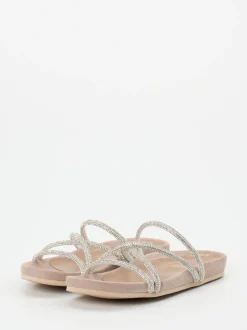 Andrea Puccini – Pantolette aus Metallicleder silber