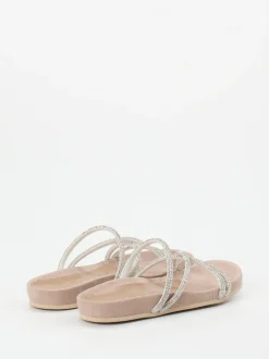 Andrea Puccini – Pantolette aus Metallicleder silber