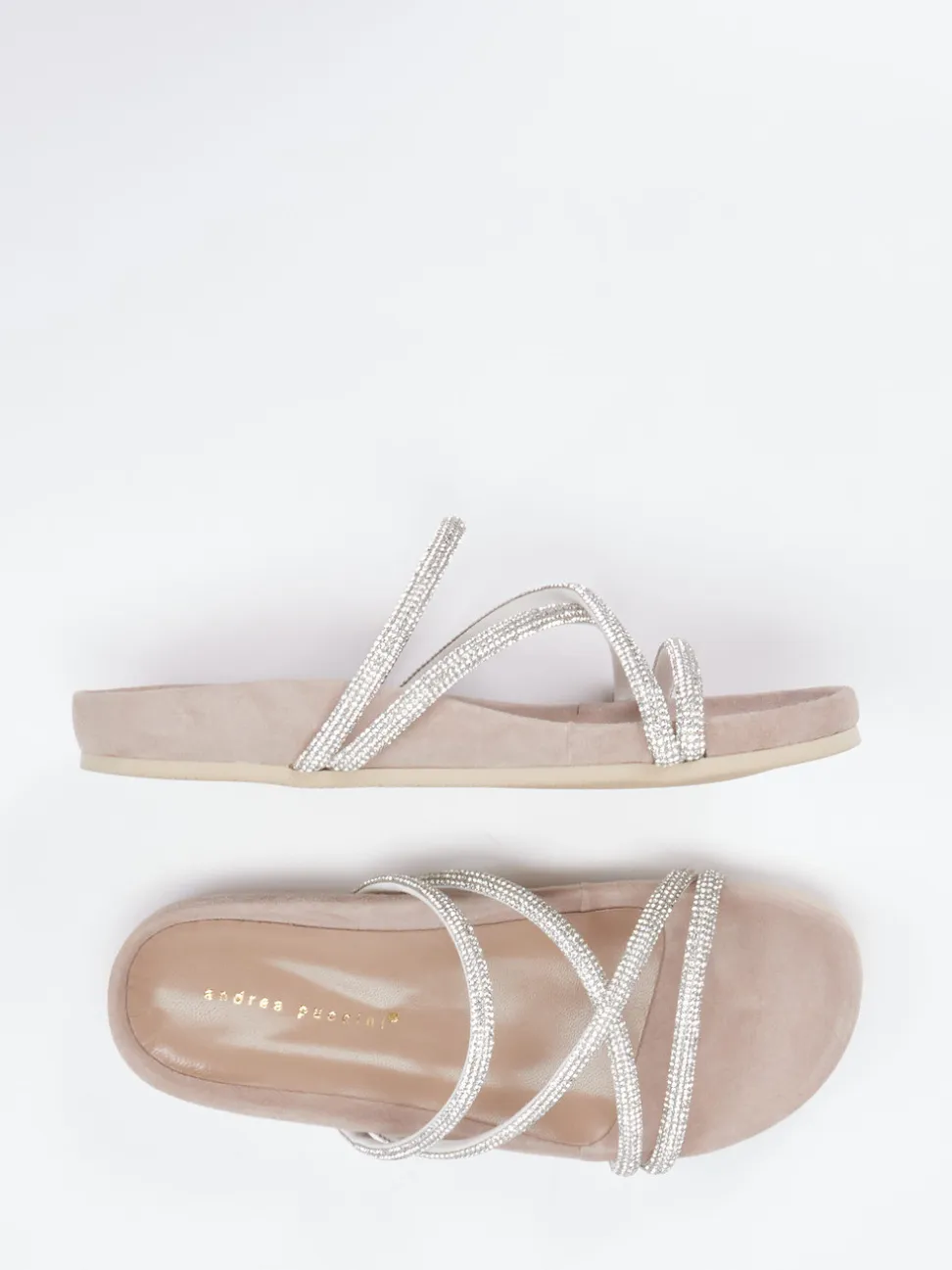 Andrea Puccini – Pantolette aus Metallicleder silber
