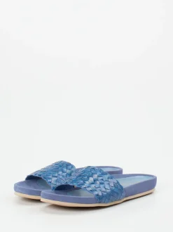 Andrea Puccini – Pantolette aus Flechtleder jeansblau