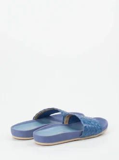 Andrea Puccini – Pantolette aus Flechtleder jeansblau