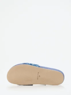 Andrea Puccini – Pantolette aus Flechtleder jeansblau