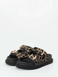 Andrea Puccini – Pantolette aus Kunstfell mit Animalprint