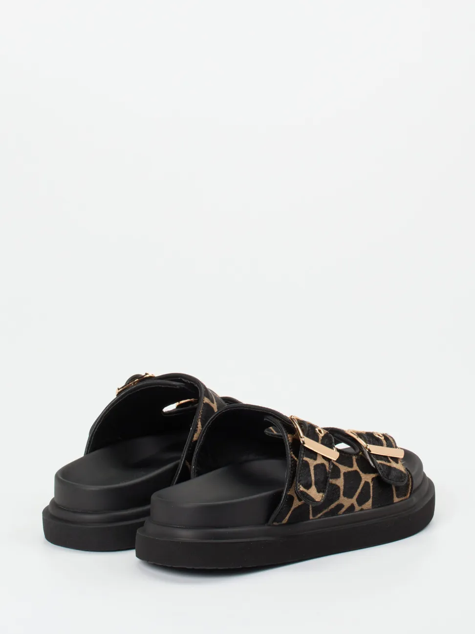 Andrea Puccini – Pantolette aus Kunstfell mit Animalprint