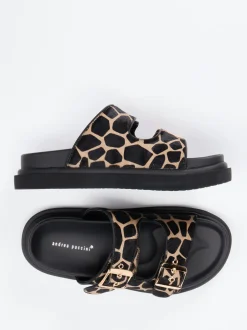 Andrea Puccini – Pantolette aus Kunstfell mit Animalprint