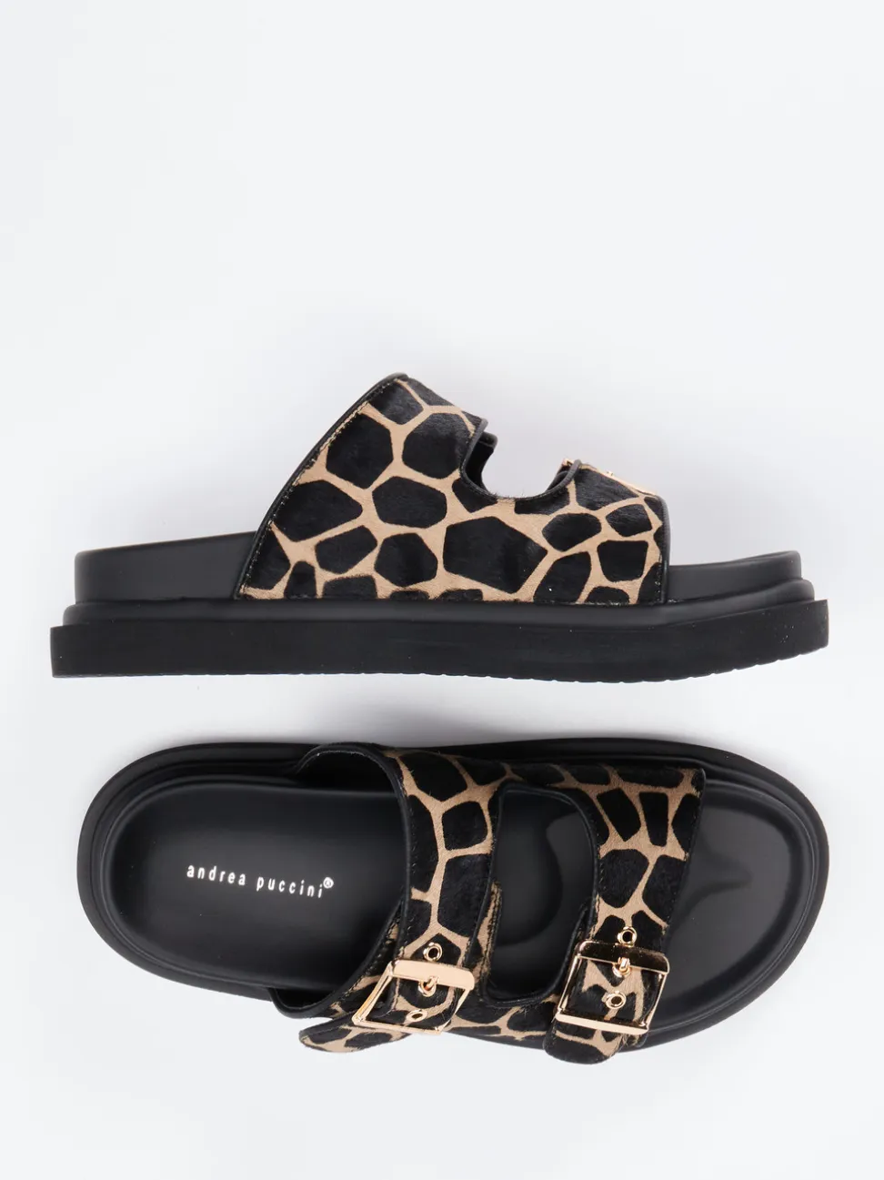 Andrea Puccini – Pantolette aus Kunstfell mit Animalprint