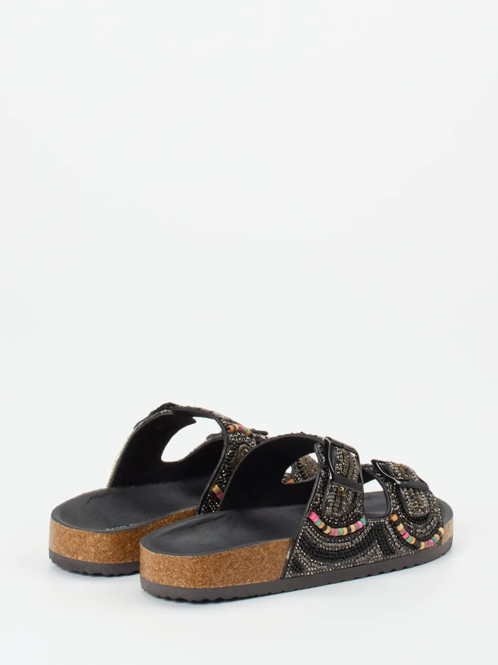 Andrea Puccini – Pantolette aus Metallicleder mit Perlen