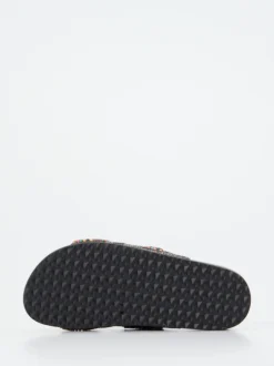 Andrea Puccini – Pantolette aus Metallicleder mit Perlen