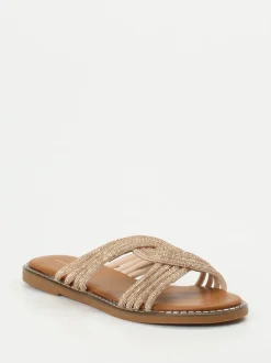 Andrea Puccini – Pantolette aus Metallic in Rosa