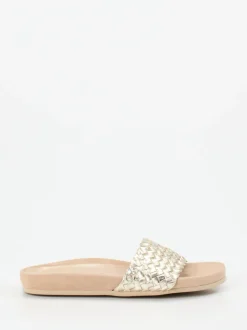 Andrea Puccini – Pantolette aus Metallicleder goldfarben