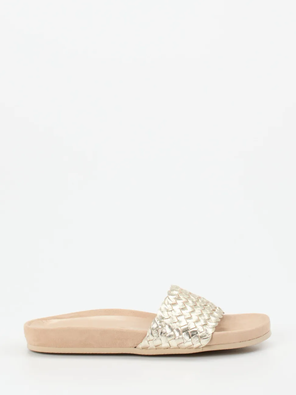 Andrea Puccini – Pantolette aus Metallicleder goldfarben