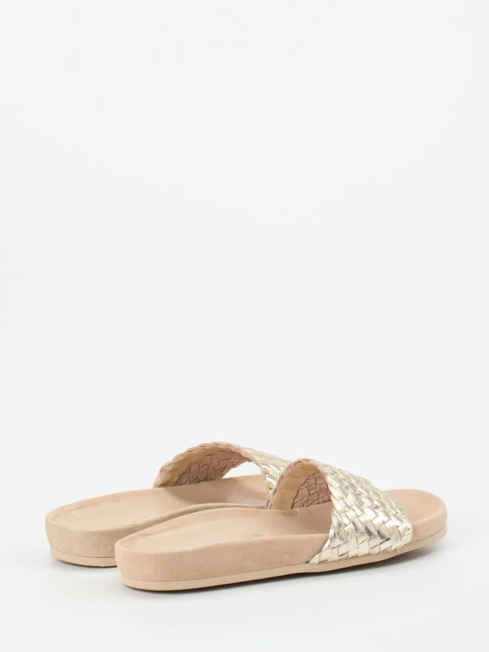 Andrea Puccini – Pantolette aus Metallicleder goldfarben