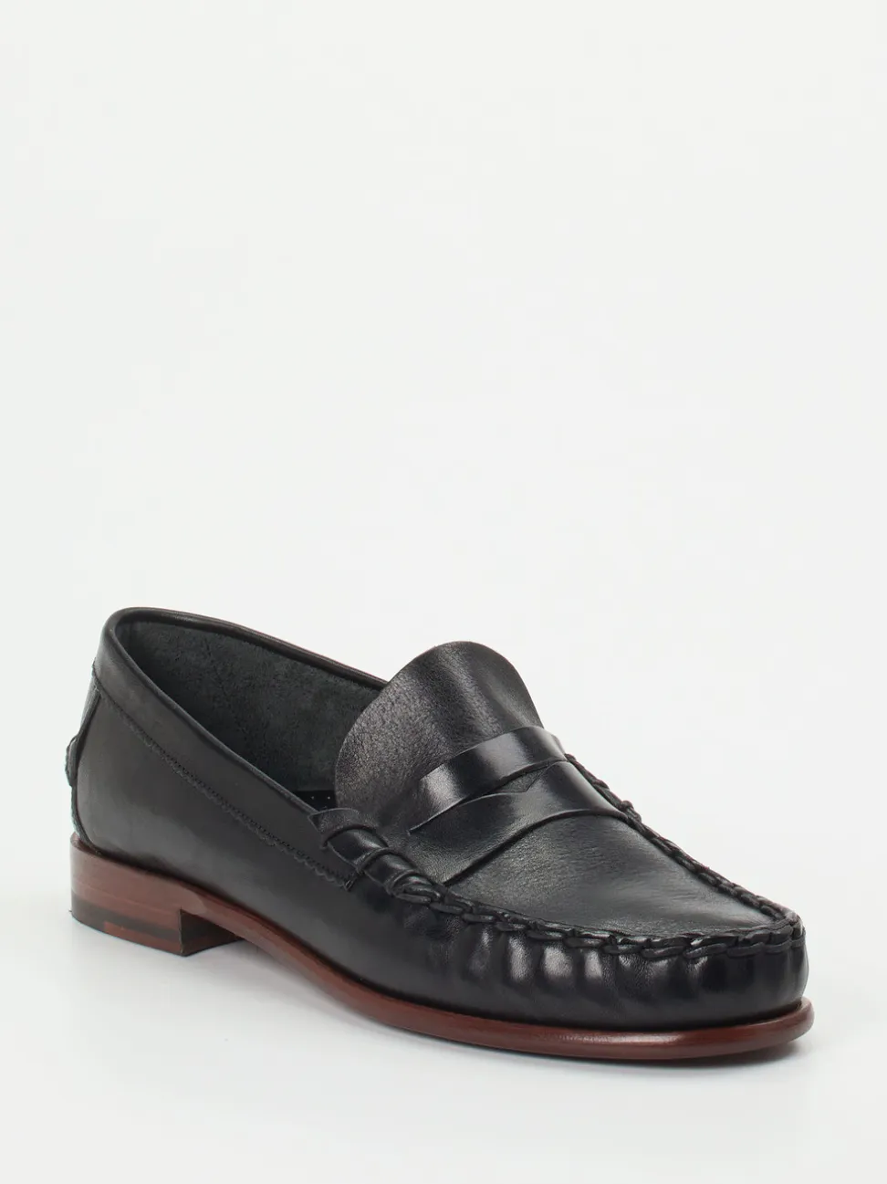 Andrea Puccini – Penny Loafer aus Kalbleder Schwarz