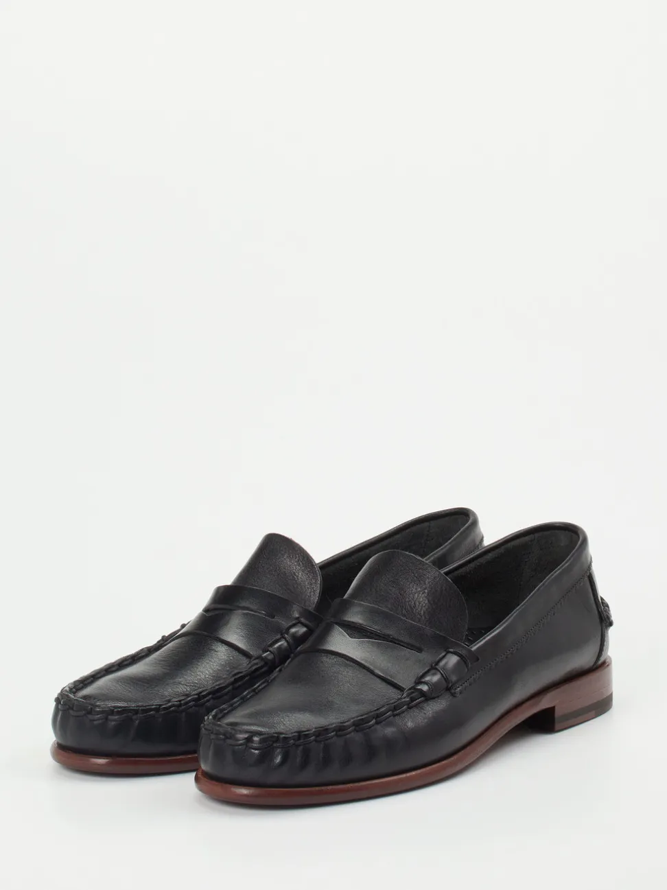 Andrea Puccini – Penny Loafer aus Kalbleder Schwarz