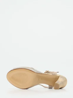Andrea Puccini – Plateau-Sandaletten aus Metallicleder gold