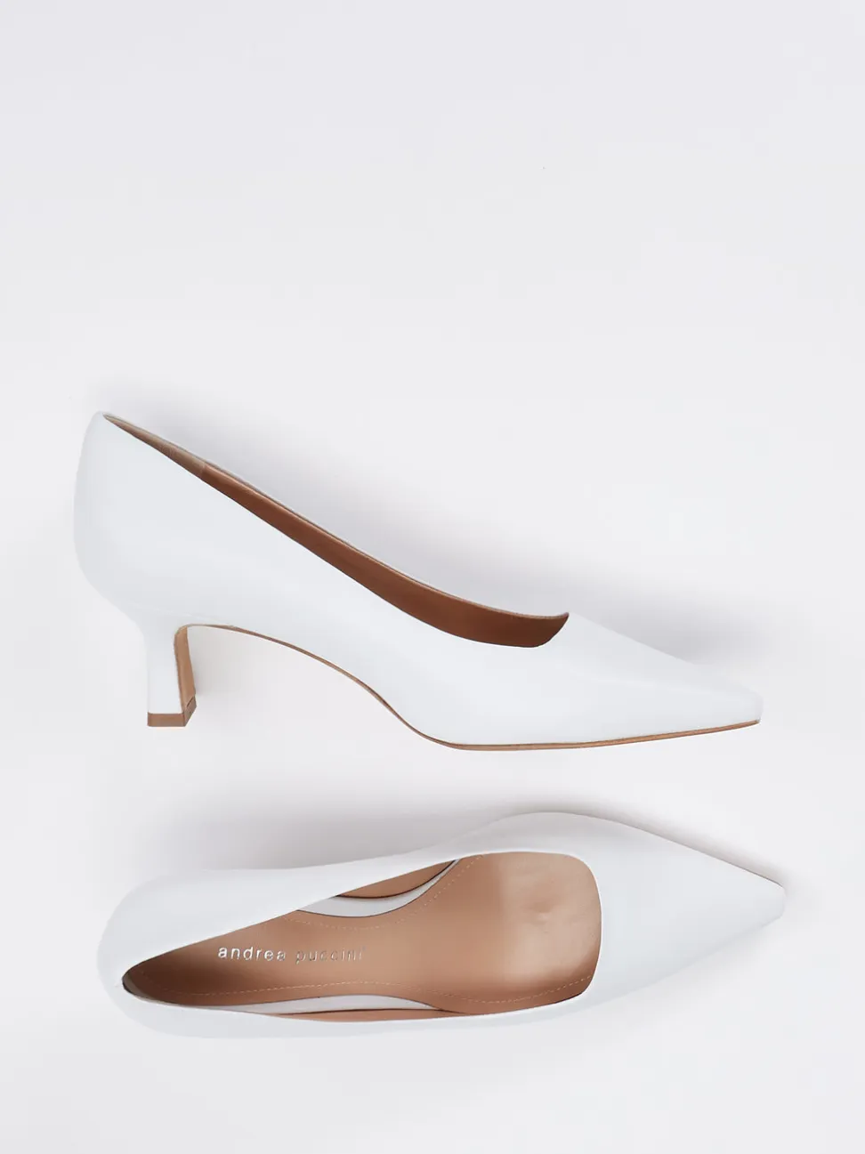 Andrea Puccini – Pumps aus Ziegenleder weiß