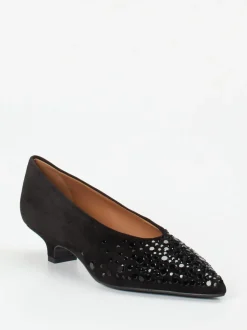 Andrea Puccini – Pumps aus Veloursleder schwarz