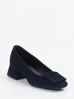 Andrea Puccini – Pumps aus Veloursleder Dunkelblau