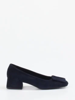 Andrea Puccini – Pumps aus Veloursleder Dunkelblau