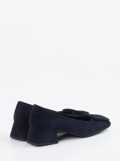 Andrea Puccini – Pumps aus Veloursleder Dunkelblau