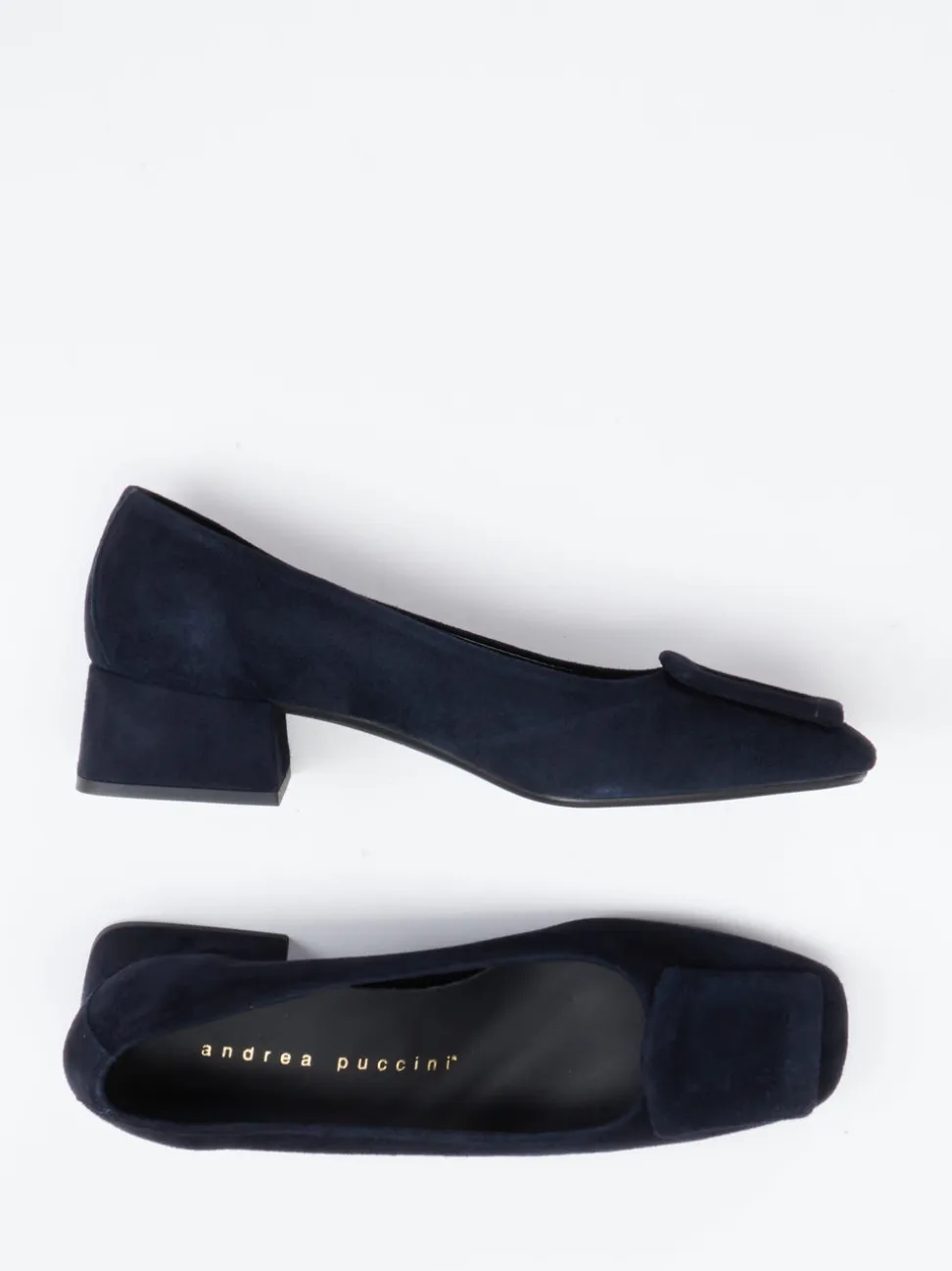 Andrea Puccini – Pumps aus Veloursleder Dunkelblau