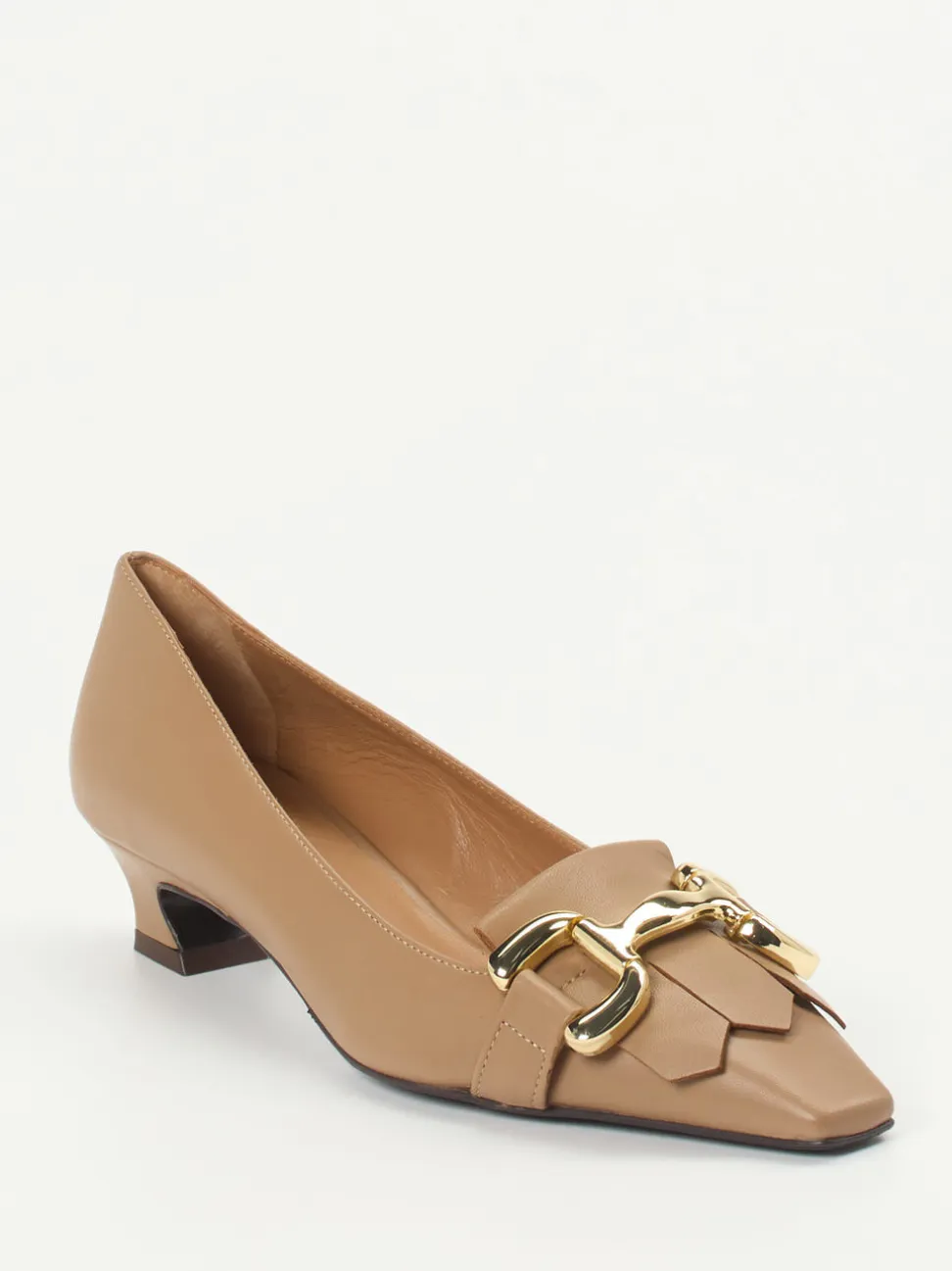 Andrea Puccini – Pumps aus Lammleder in Beigebraun