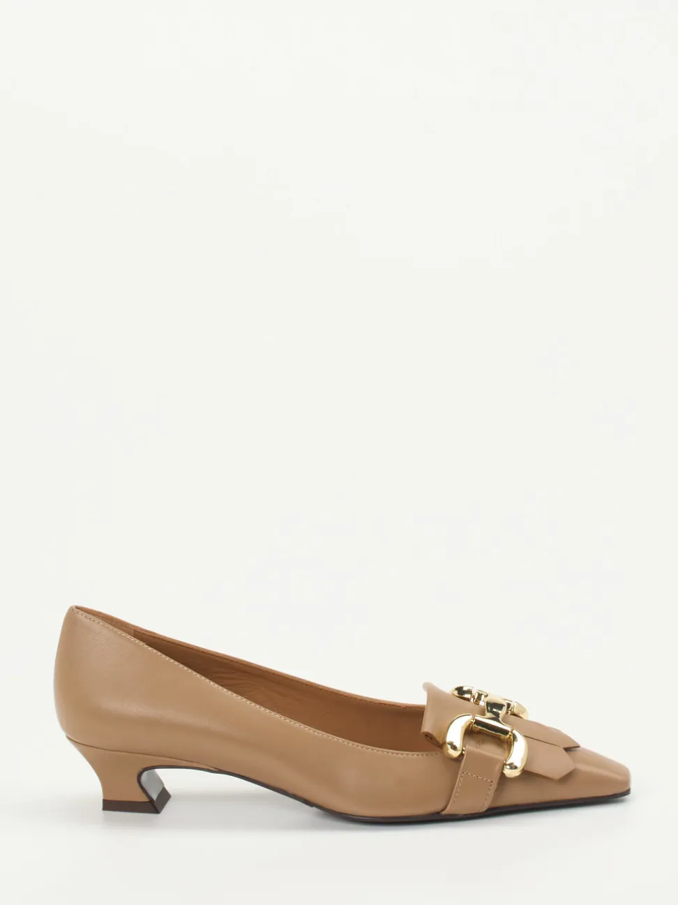 Andrea Puccini – Pumps aus Lammleder in Beigebraun