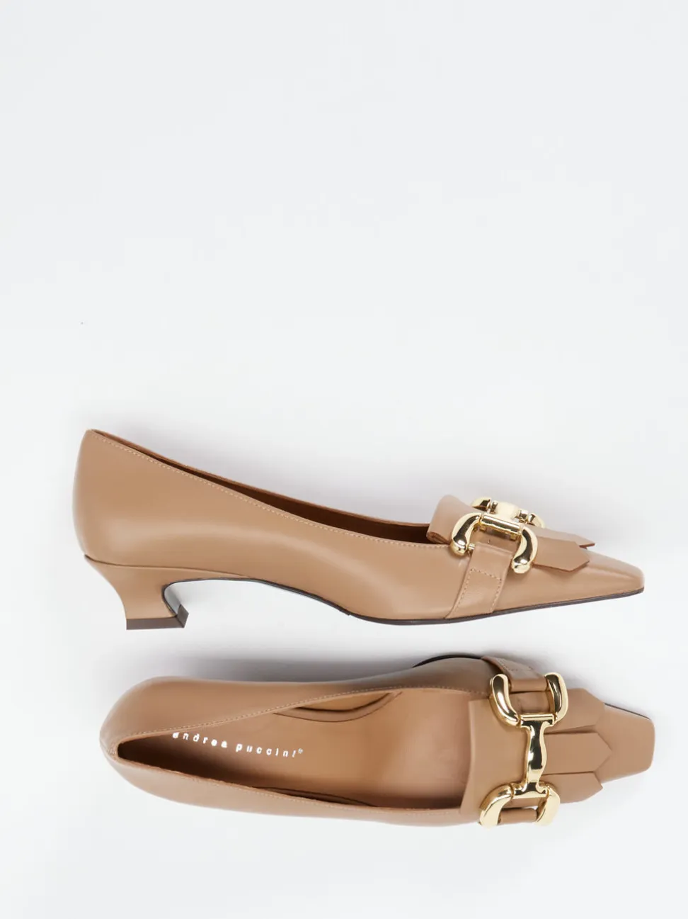 Andrea Puccini – Pumps aus Lammleder in Beigebraun