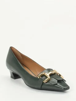 Andrea Puccini – Pumps aus Lammleder in Tannengrün