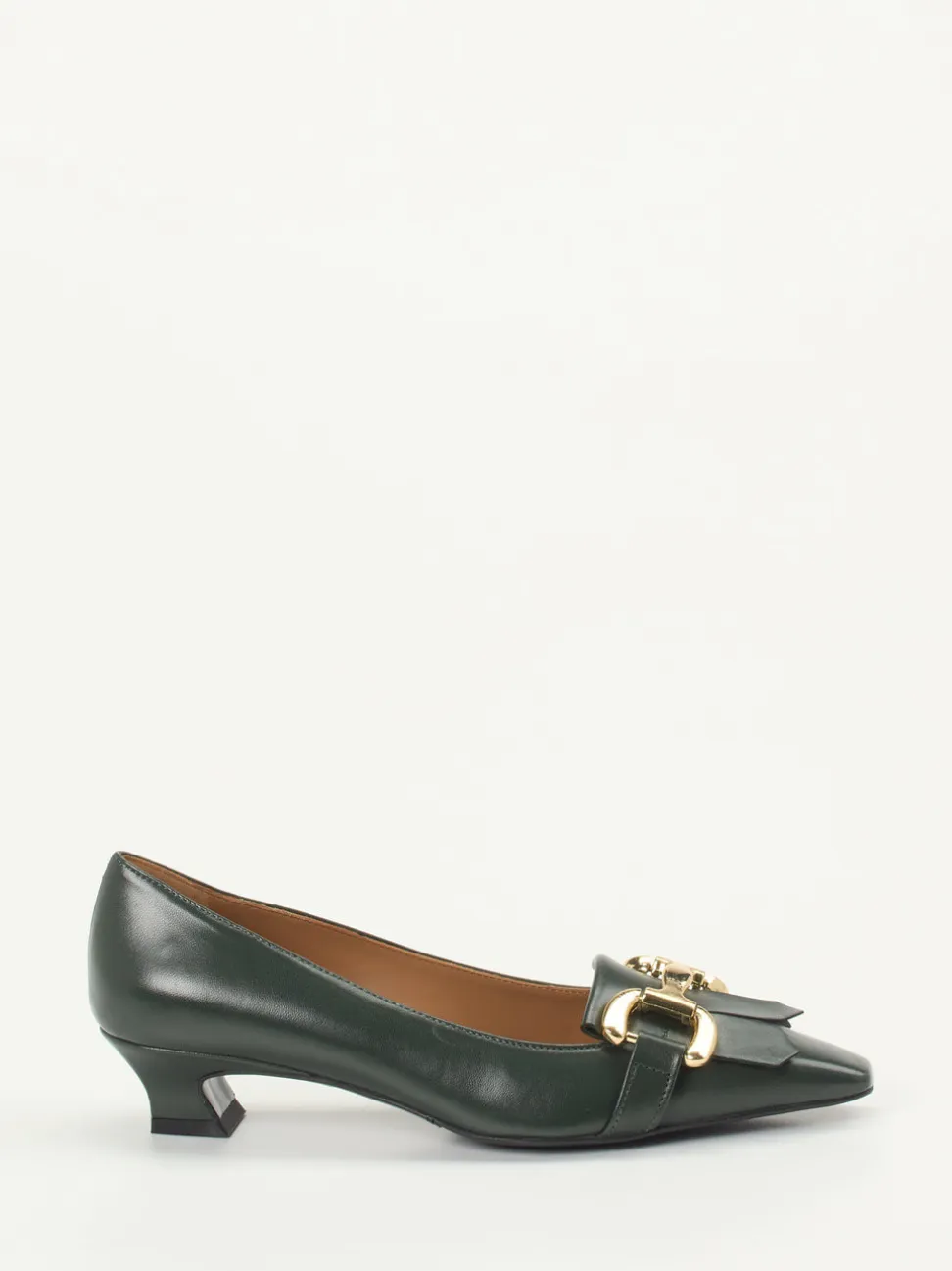 Andrea Puccini – Pumps aus Lammleder in Tannengrün