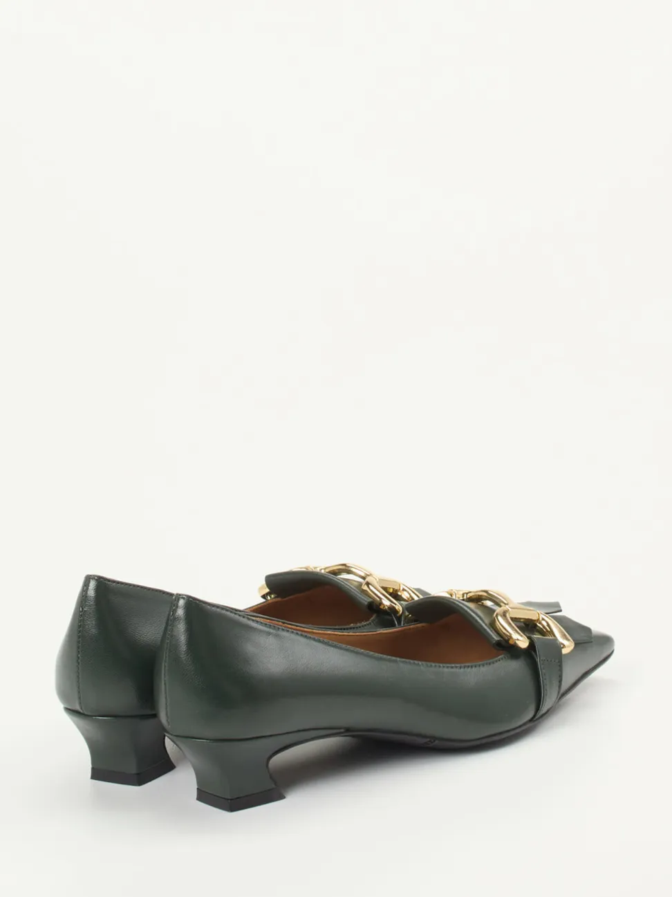 Andrea Puccini – Pumps aus Lammleder in Tannengrün