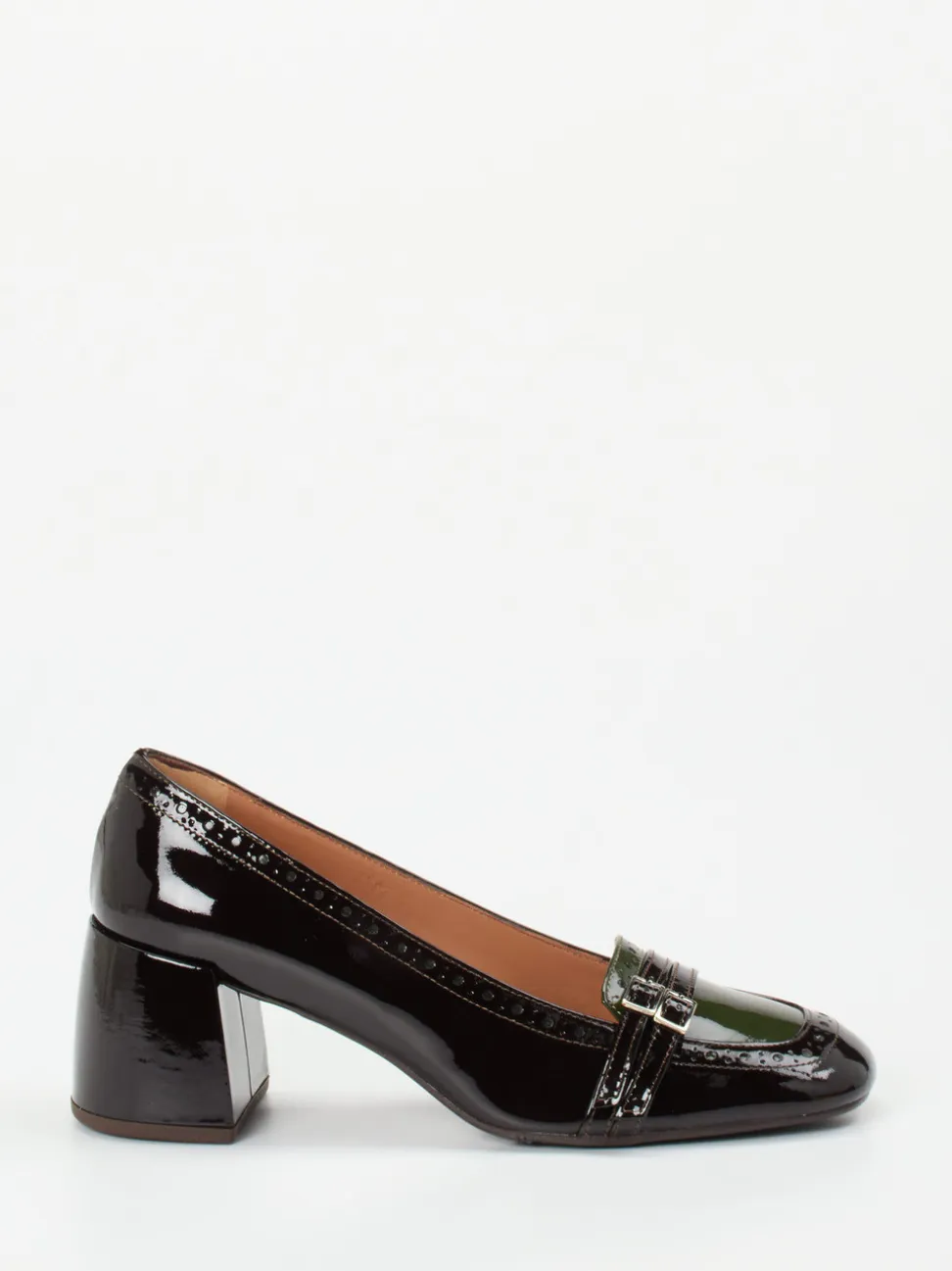 Andrea Puccini – Pumps aus Lackleder in Schwarz-Grün