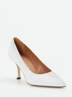 Andrea Puccini – Pumps aus Metallicleder Weiß
