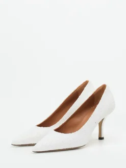Andrea Puccini – Pumps aus Metallicleder Weiß