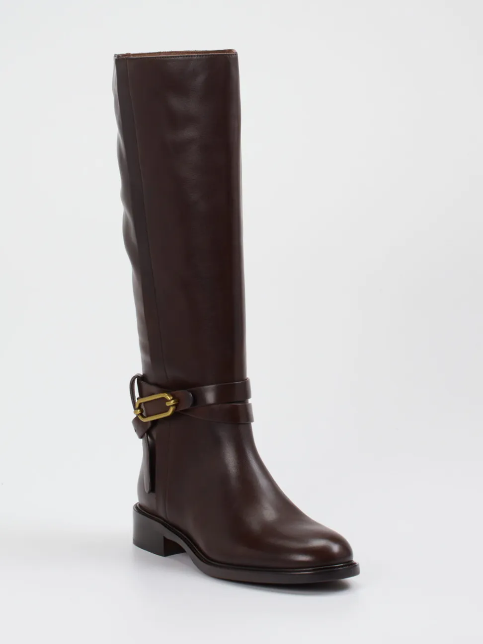 Andrea Puccini – Reitstiefel aus Glattleder Dunkelbraun
