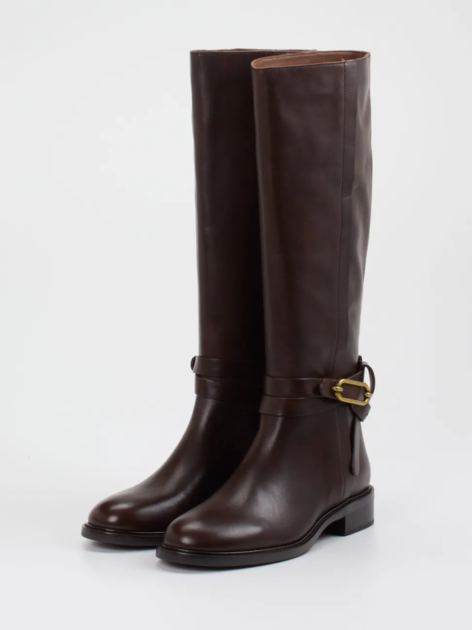 Andrea Puccini – Reitstiefel aus Glattleder Dunkelbraun
