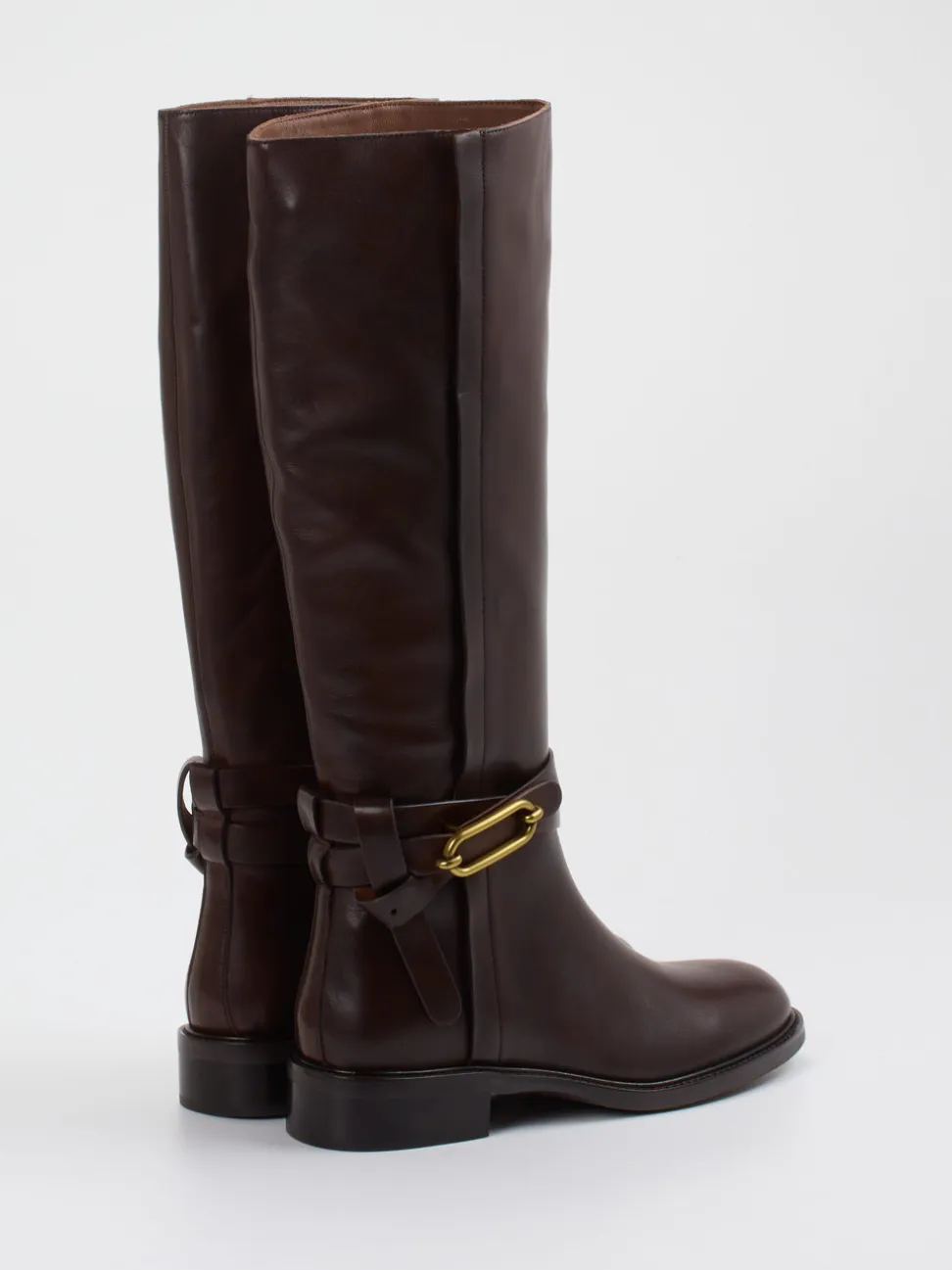 Andrea Puccini – Reitstiefel aus Glattleder Dunkelbraun