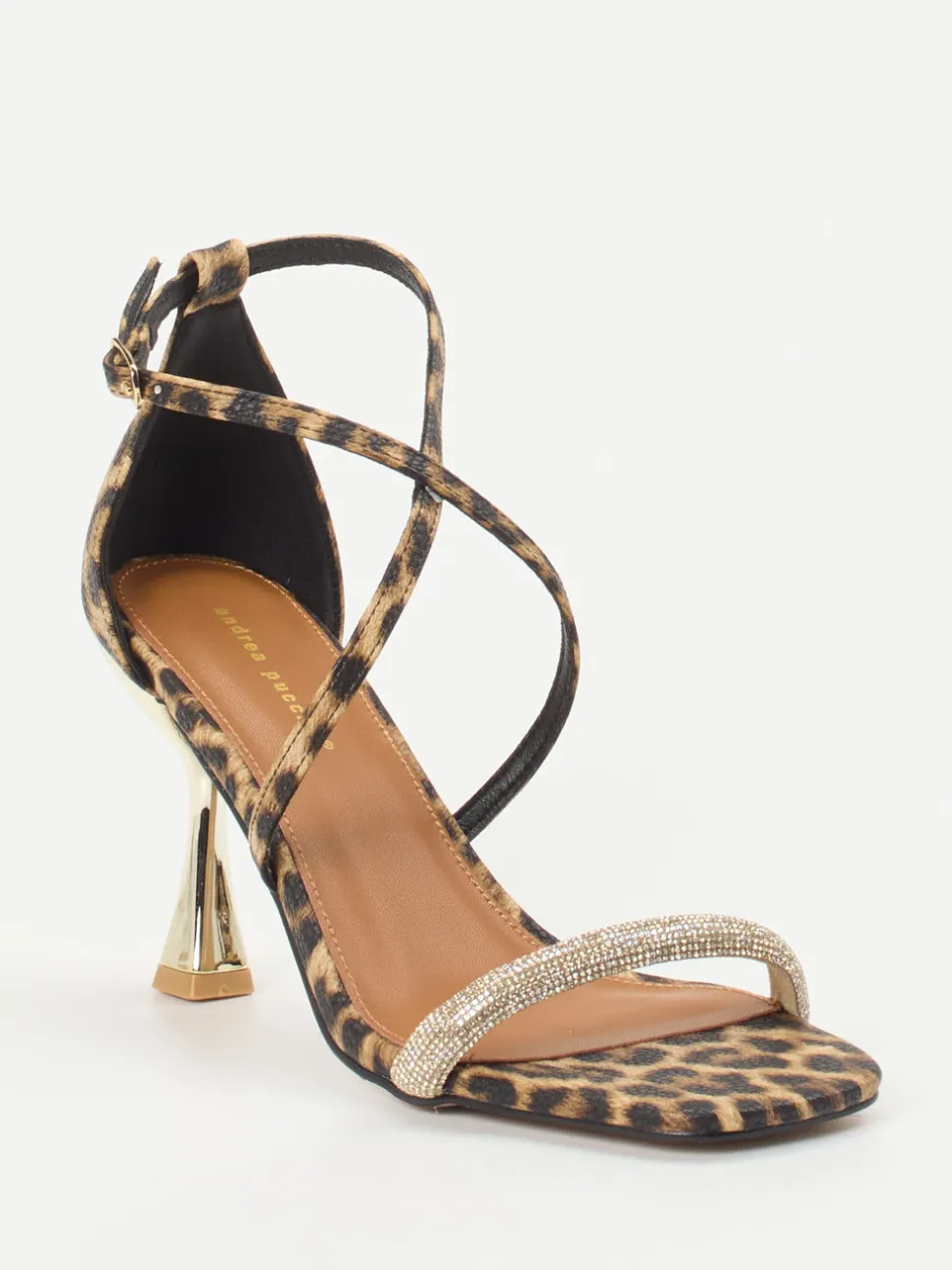 Andrea Puccini – Riemchensandalette aus Leder Leoprint