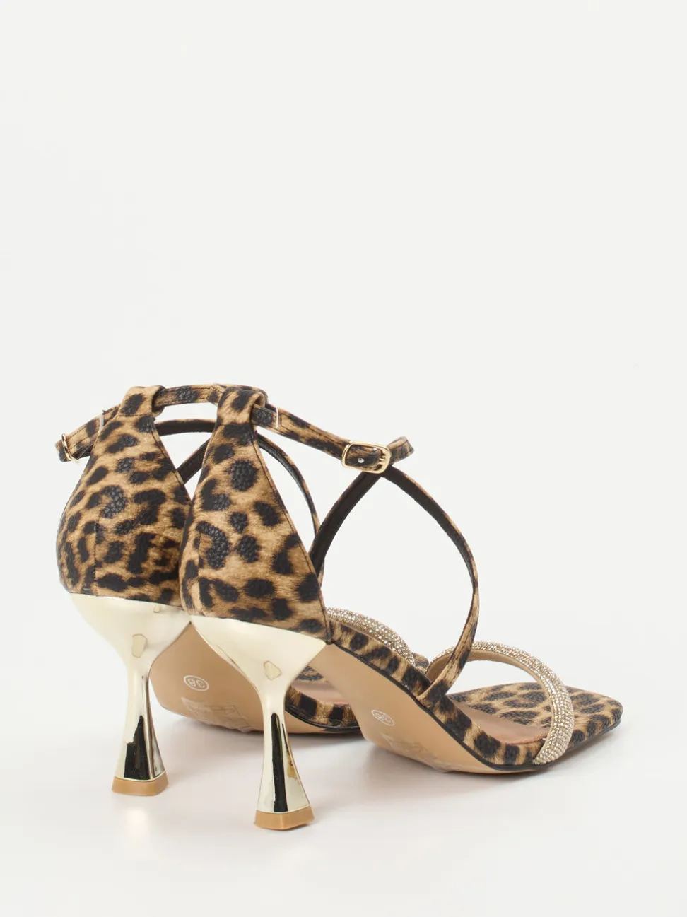 Andrea Puccini – Riemchensandalette aus Leder Leoprint