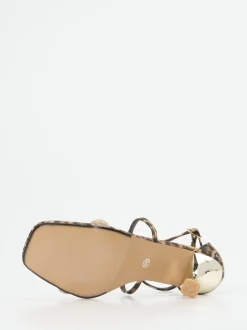 Andrea Puccini – Riemchensandalette aus Leder Leoprint