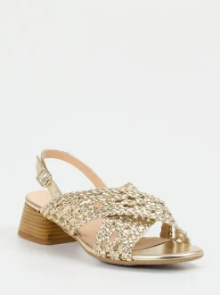 Andrea Puccini – Riemchensandale aus Metallicleder goldfarben