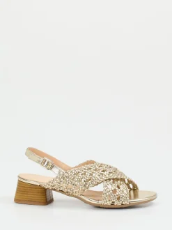 Andrea Puccini – Riemchensandale aus Metallicleder goldfarben