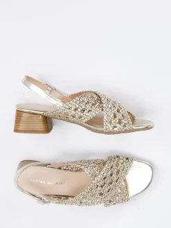 Andrea Puccini – Riemchensandale aus Metallicleder goldfarben