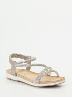 Andrea Puccini – Riemchensandalen aus Metallicleder silber