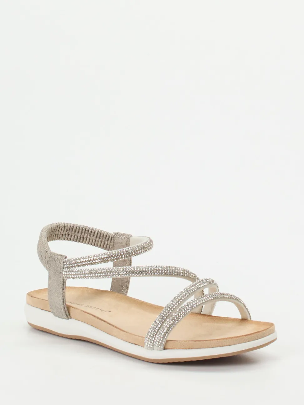 Andrea Puccini – Riemchensandalen aus Metallicleder silber