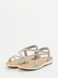 Andrea Puccini – Riemchensandalen aus Metallicleder silber