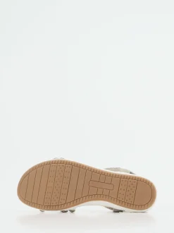Andrea Puccini – Riemchensandalen aus Metallicleder silber