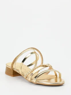 Andrea Puccini – Riemchensandale aus Metallicleder Gold